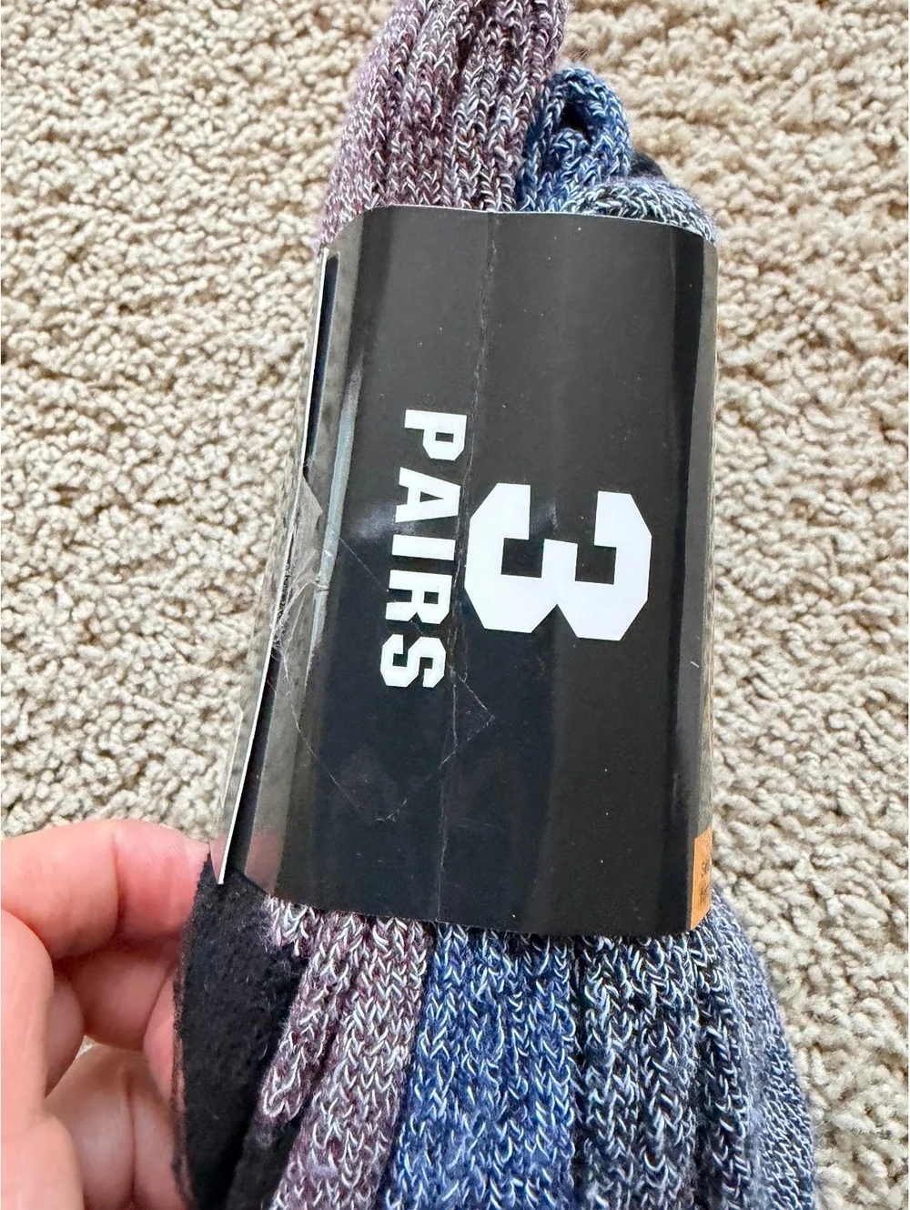 NWT 3-pack of men's heavy-duty thermal knit boot socks size 9-13 multicolor